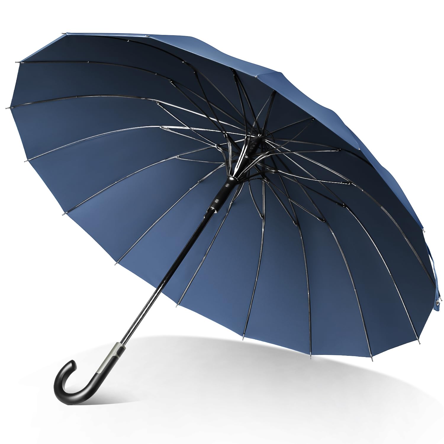 

Длинный зонт 16 Прочный зонт для диаметра Высокая прочность Дождь Супер Вода Сильный ветер Прыжок Углубленный зонт для Солнечного и Дождливого Чехол для хранения Дня