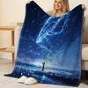 Starry Sky Whale Thick Fleece Blanket Soft Cozy Warm Throw for Home, Sofa Nap, Guest Room, Christmas & Halloween Decor