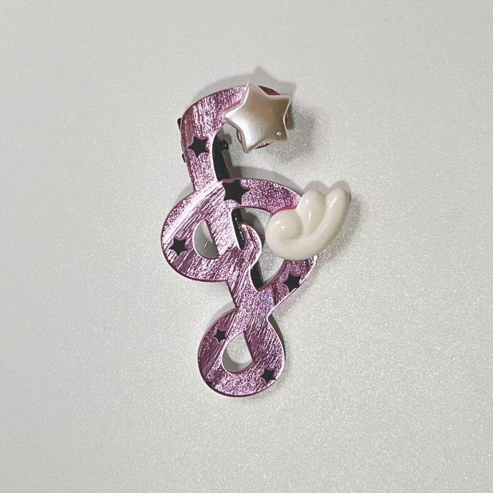 Anti Slip Music Note Hairpin Acrylic Side Hair Clip Lightweight Musical Note Hair Clip Casual Wear