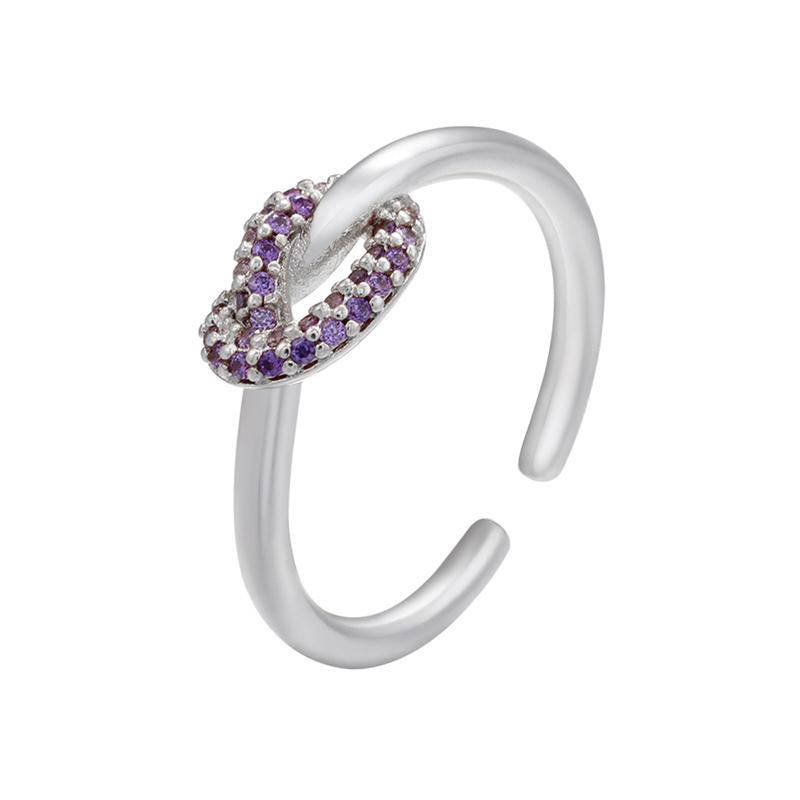 Gold- Twisted Crystal Ring CZ Zircon Gold-plated Brass for Women's Ring Simple Ring Jewelry :VJ293
