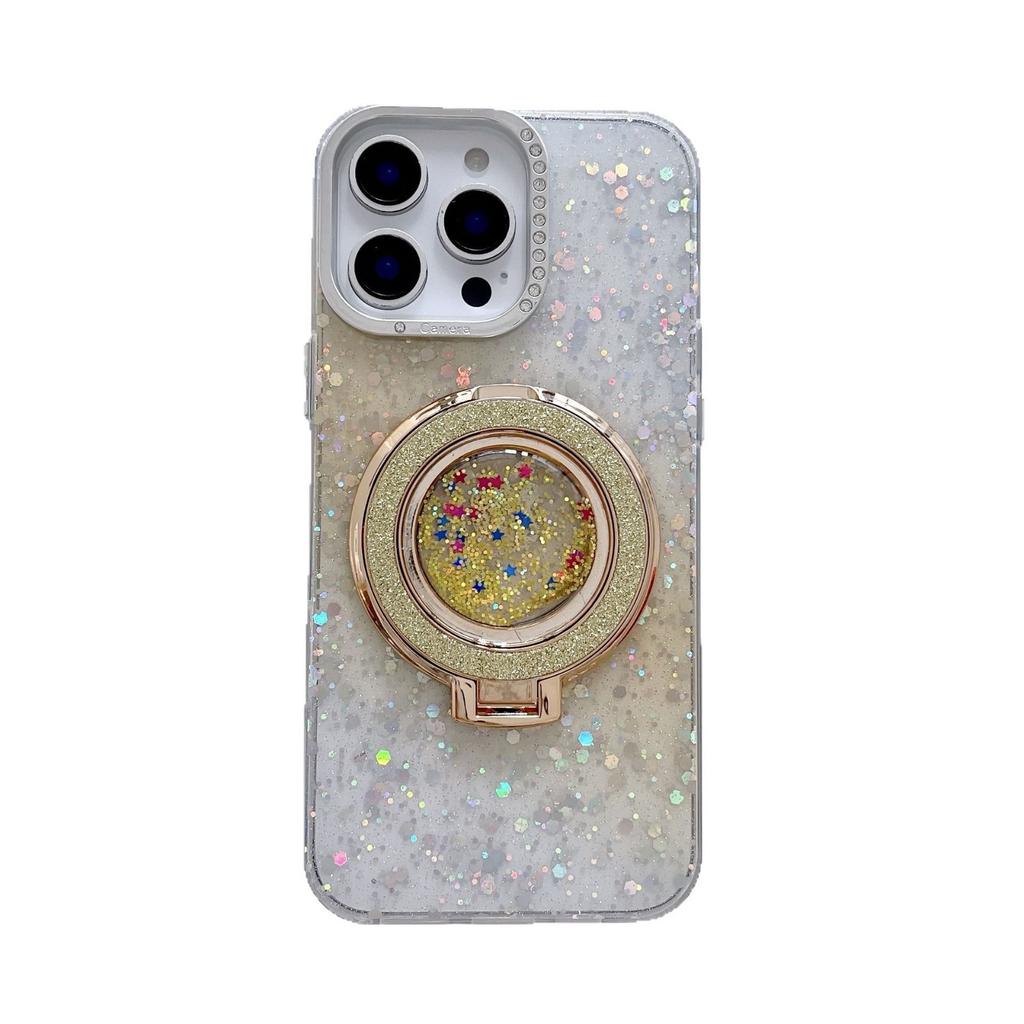 The Apple 16 Phone Case 13 Water Diamond Starry Sky Luxurious and High-end Feel Is Suitable for The 15pro Sand Glitter Stand