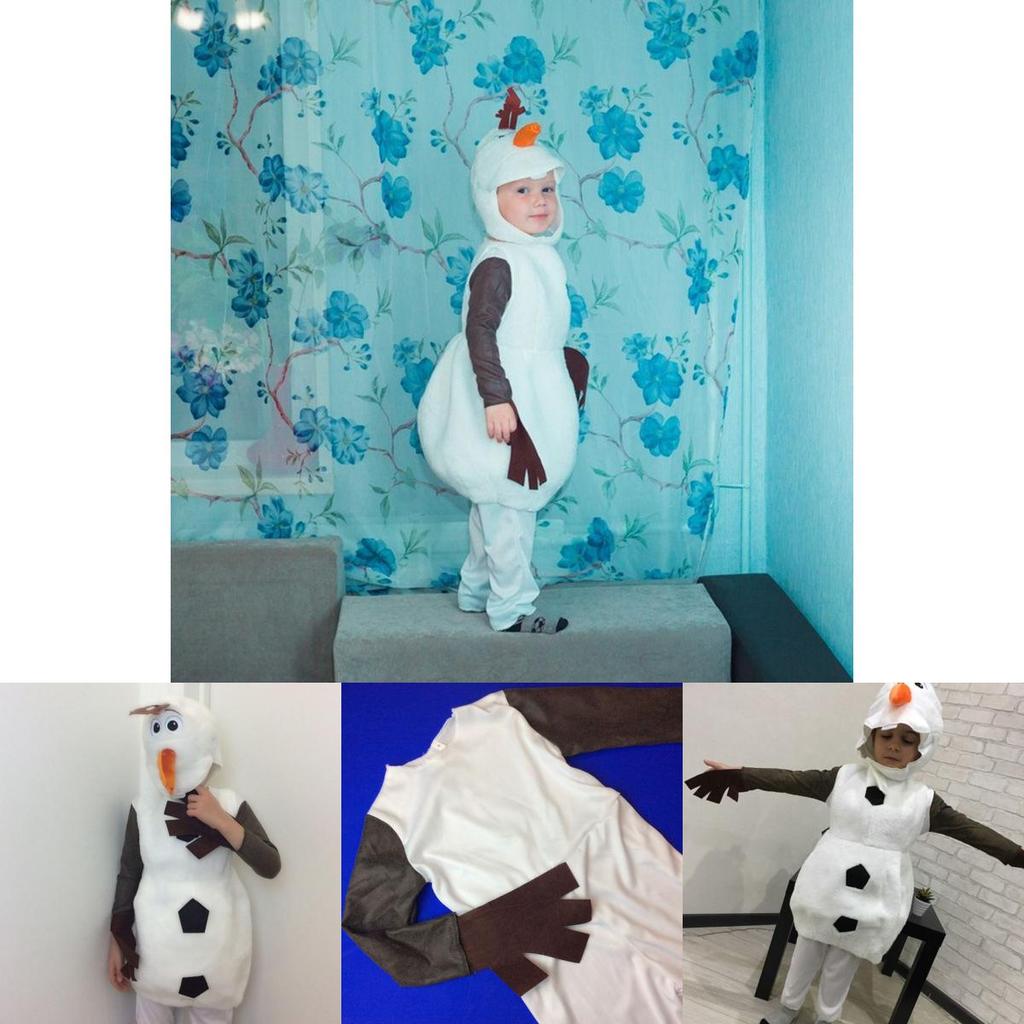Enchanting Frozen Snowman Olaf Cosplay Costume For Kids Halloween Fancy Dress Up