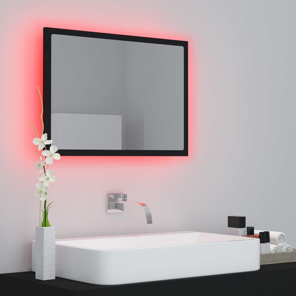 Badezimmerspiegel mit LED, wandmontierter Badezimmerpiegel, 60x8,5x37cm