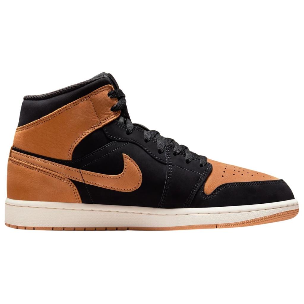 Jordan Air Jordan 1 Abrasion Resistant Abrasion Resistant Mid top Vintage Basketball Shoes Unisex Black Brown HV4091-002