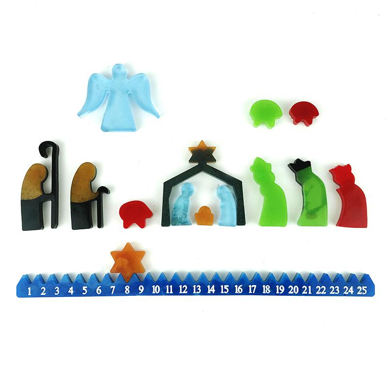 Advent Calendar Silicone Mold Christmas Ornament Mold Nativity Countdown To Christmas Ornament Molds Set DIY Home Decor Mold