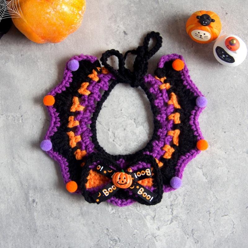 Halloween Christmas Cat Collar Pet Scarf Accessorie Cute Cat Clothing Decoration Pet Clothes for Cat Halloween Decoration