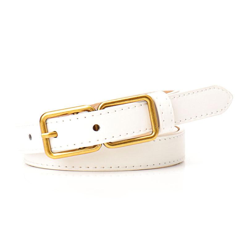 

Elegant Faux Leather Womens Belt With Alloy Pin Buckle For Office And Casual Wear White