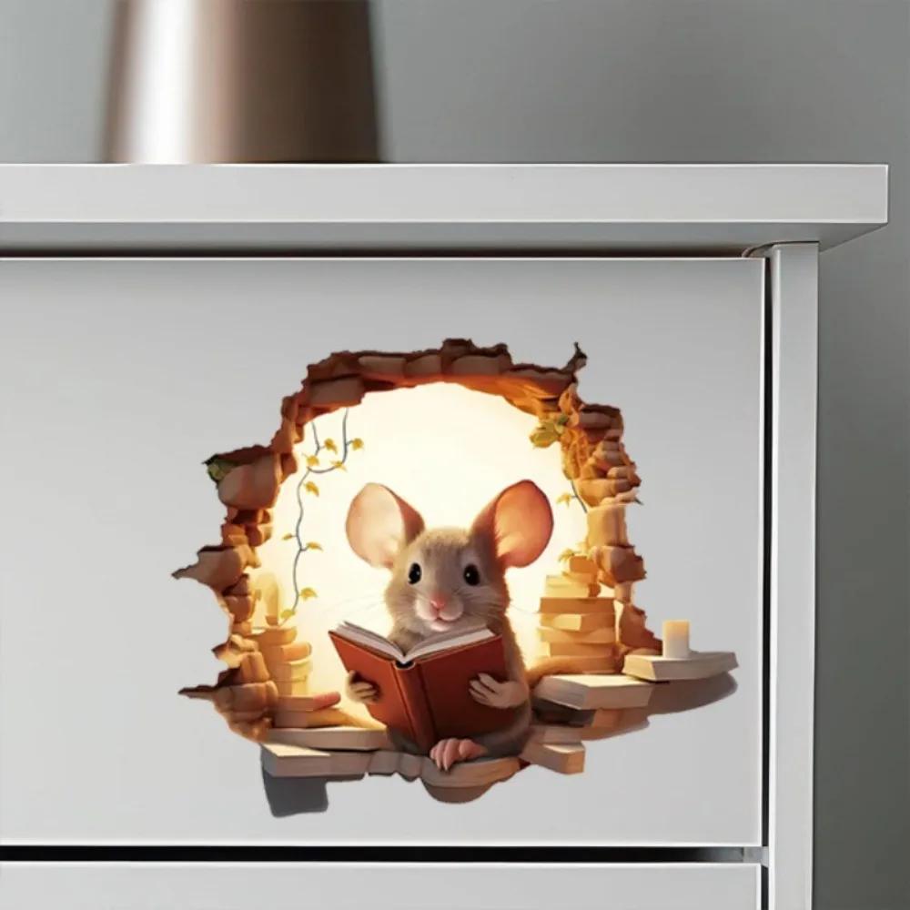 Mausloch-Sticker für kaputte Wände, Tier-Thema, abnehmbare Ratten-Aufkleber für Ecken, Wohnzimmer, Schlafzimmer, Kinderzimmer, Wandkunst
