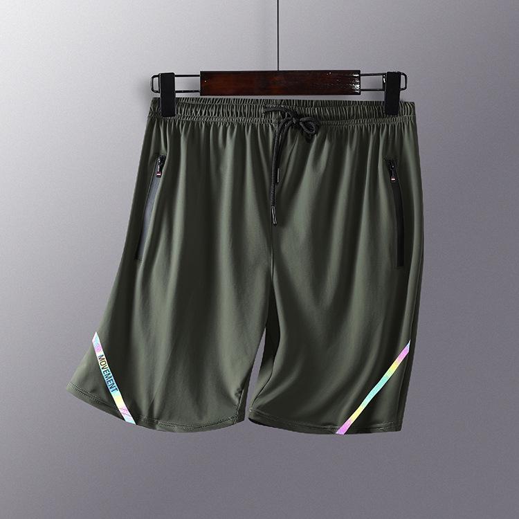 Men's Summer Ice Silk Basketball Shorts: Breathable, Quick-Drying, Casual Over-the-Knee Fitness Wear