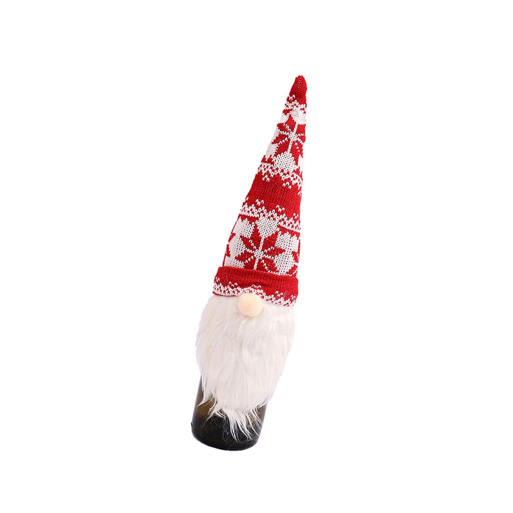 Knitted Santa Bottle Toppers User Friendly Christmas Decoration For Holiday Tabletop Decors And Family Gatherings