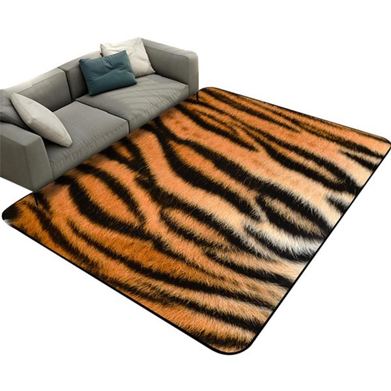 Animal Hide Rug Faux Fur Rug Soft Washable Bedroom Cowhide Carpet Mat Rug