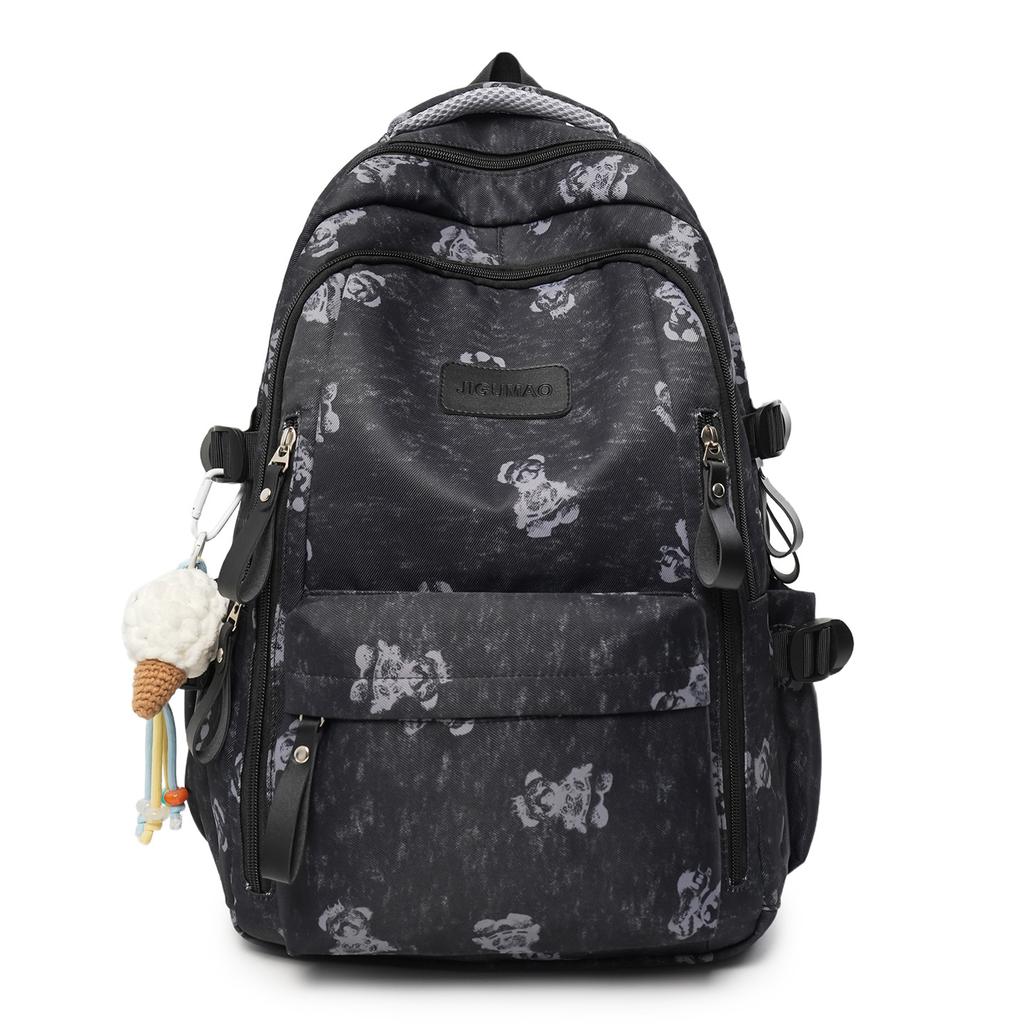 Schoolbag new Korean version ins bear printed schoolbag female high-value junior and high school students multi-compartment college style backpack
