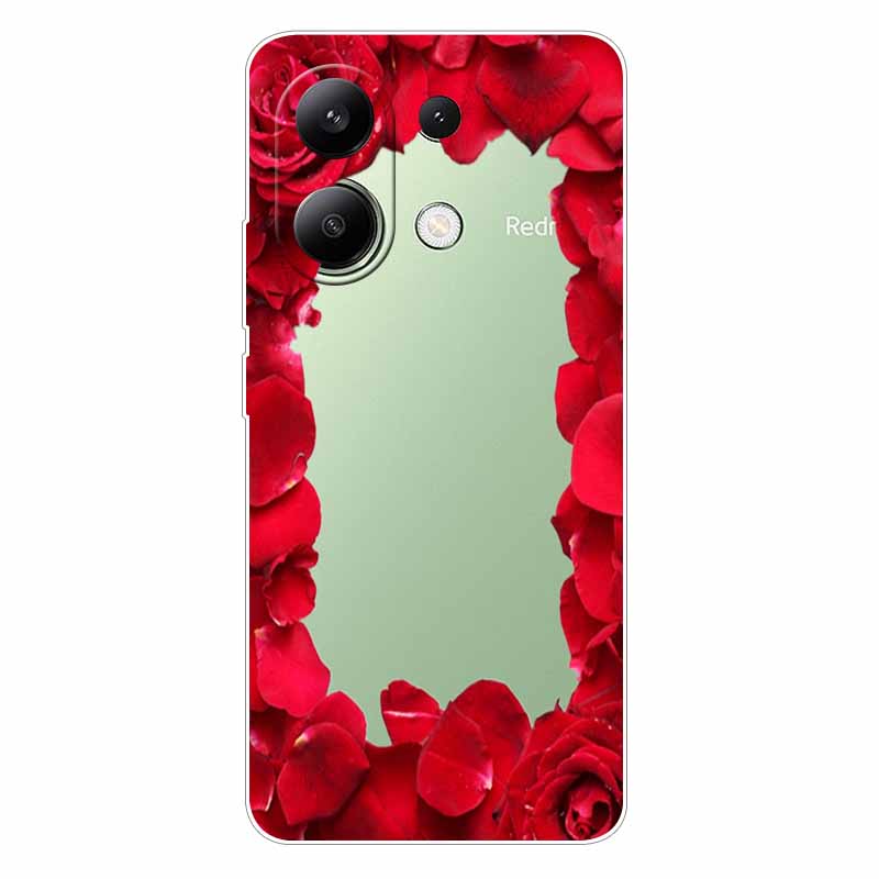 For Xiaomi Redmi Note 13 4G Case TPU Clear Soft Cute Girl Paint Cover For Redmi Note 13 4G Case Note13 Transparent Silicone