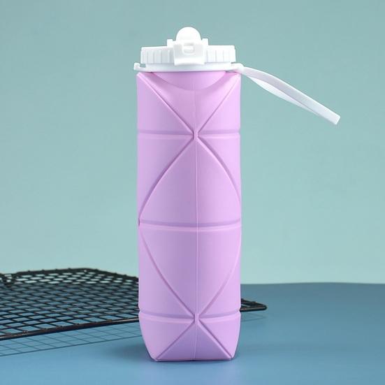 Collapsible Water Bottle Reusable Leak-Proof Silicone Water Cup 600ml Large Capacity Straw Cup Portable Outdoor Sports Kettle