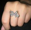 Newest Bow knot white zircon Jewelry Palace Bow knot Anniversary Cubic Zircon Rings for Women Jewelry Fine Jewelry