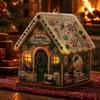 DIY Holiday Craft Set 3D House Christmas Faux Pearl Art Kit, Handmade Rhinestone Painting Kit Relaxing Activities for Adults Adults, Tabletop