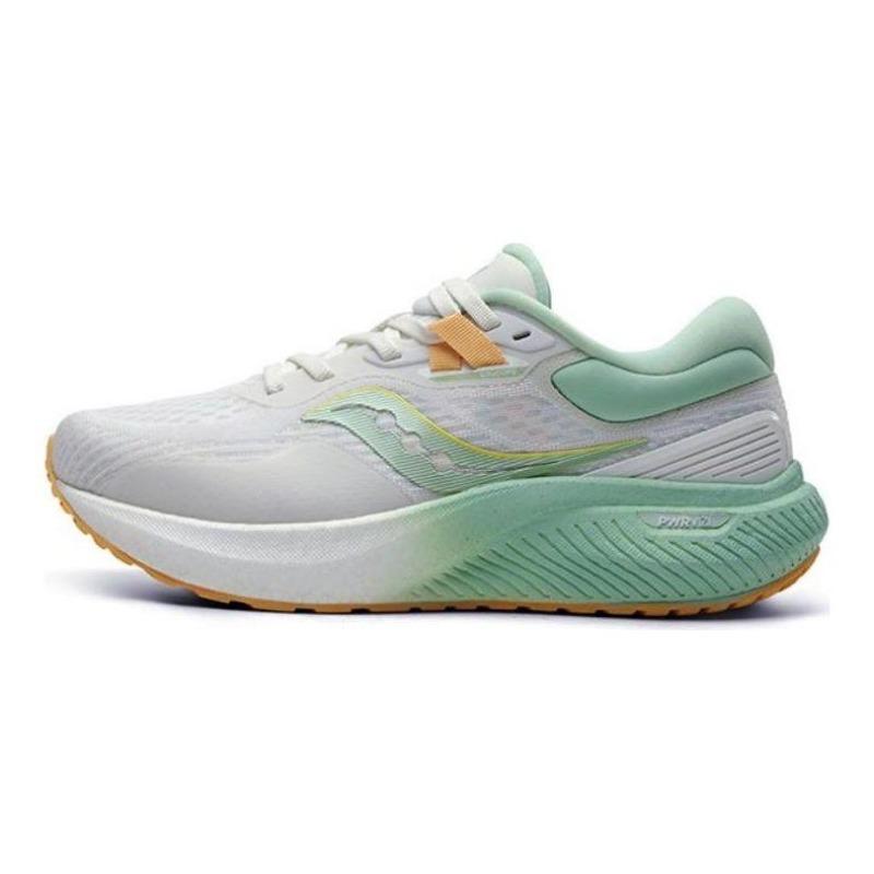 Saucony Surge 1 women low-top marathon running shoes white green yellow cushioned slip-resistant S18187-1 35.5