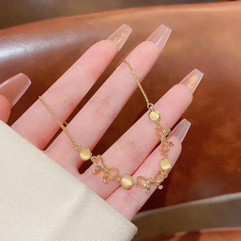 4Pcs/Set Trendy Individuality Open Mouth Bracelet Set for Women Zircon Gold Color Butterfly Pearl Open Cuff Bangle Girls Jewelry