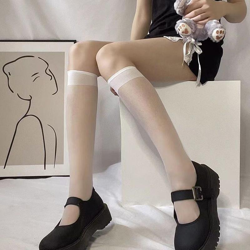 Breathable, Sexy Knee-High Durable Mid-Calf Socks Jk Style Thin Socks