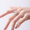 Asymmetrical Copper Elegant Ring For Women Minimalist Style Unique Statement Fashion