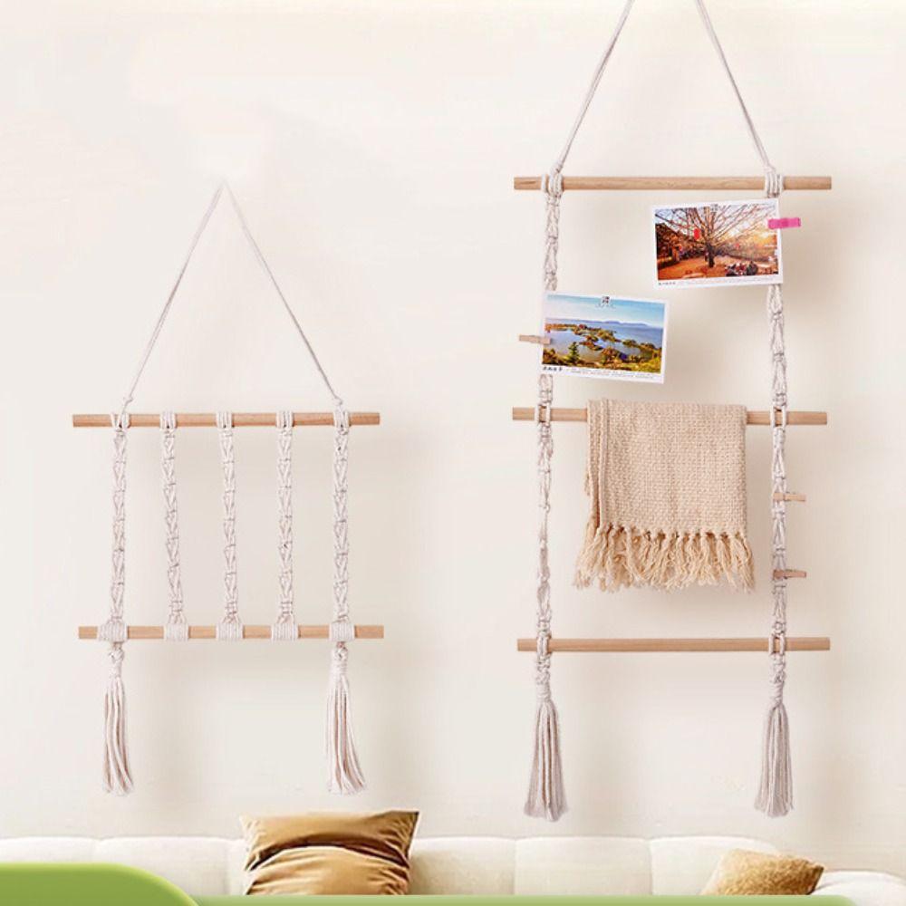Handmade Woven Tapestry Cotton Rope Storage Rack Wall Art Wall Hanging Pendant  Gift
