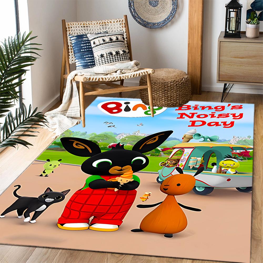 Bing And Friends In Garden Themed Anti-Slip Rugs - Polyester Home Decor, Suitable for Bedrooms, Living Rooms, Doorways, Studios, and Decorations