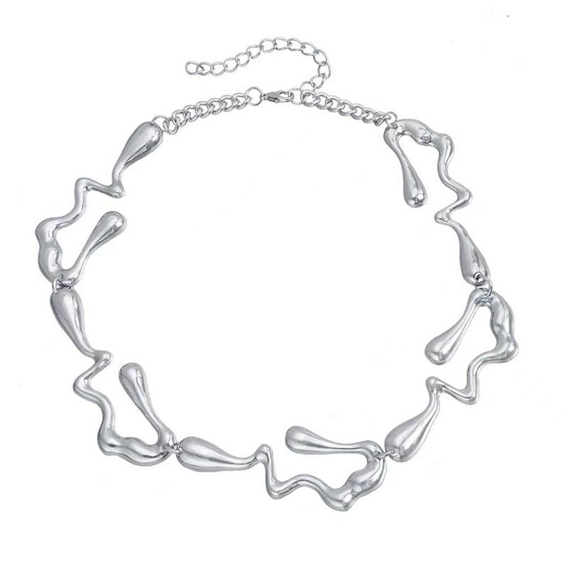 Retro Irregular Necklace Earrings Jewelry Set Fashion Personality Lava Style Necklace