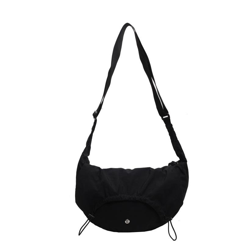 Spring new ultra-light fashion pleated messenger bag student cloth bag shoulder bag pull belt sewing line pleated bag
