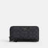 Signature Long Wallet Round Zipper Black