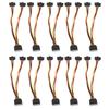 10Pcs SATA Power Adapter 15pin 1 Male to 2 Female Right Angle Connector Mains Cord for Transfer Data Charge