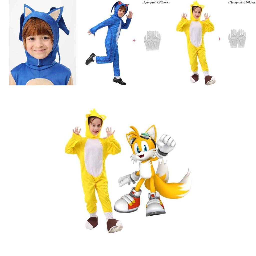 Blue Sonic Hedgehog Costume For Carnival Party Super Speed Kid's Cosplay Outfit