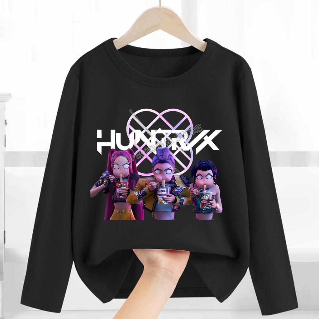 T-Shirts Girls Long Sleeve Children's Cartoon Printed Fashion Clothing Children's Clothing Casual Long Sleeve Crew Neck Top