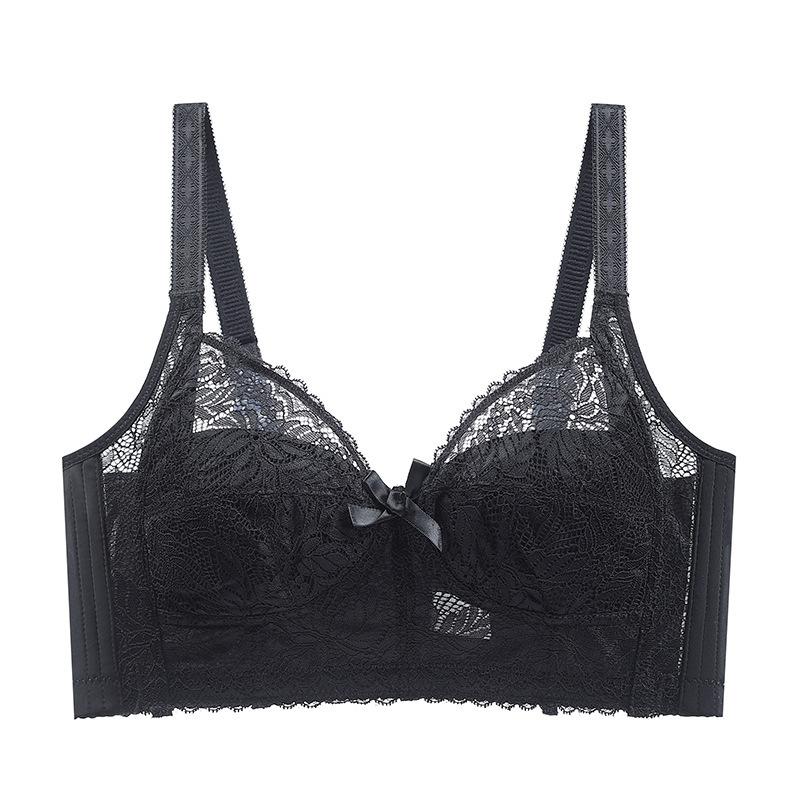 Women Beige Lace Underwire Bra Full Cup Support Lingerie for Large Bust