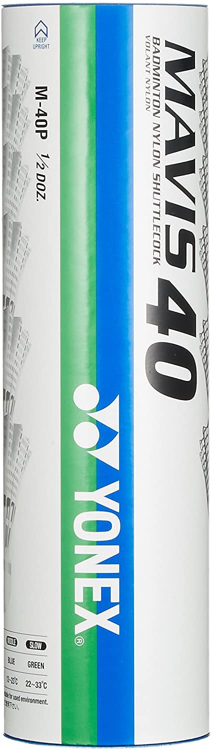 Yonex Badminton Shuttlecocks Mavis 40P Synthetic MIDDLE temperature (Nylon + Cork) 6-pack (Suitable 12-23℃) M-40P