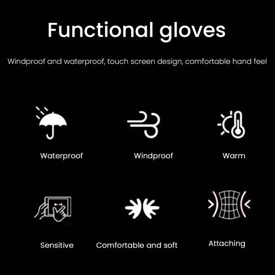 Waterproof Thermal Gloves Windproof Cycling Gloves Fleece Lined Touch Screen Gloves with Non-Slip Palm for Men Women Skiing Driving Hiking