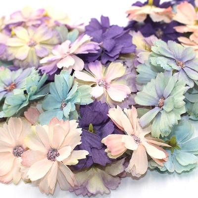 50 Pieces of 4.5 Cm Daisy Flower Head Mini Silk Artificial Flower Decoration Home Wedding Decoration