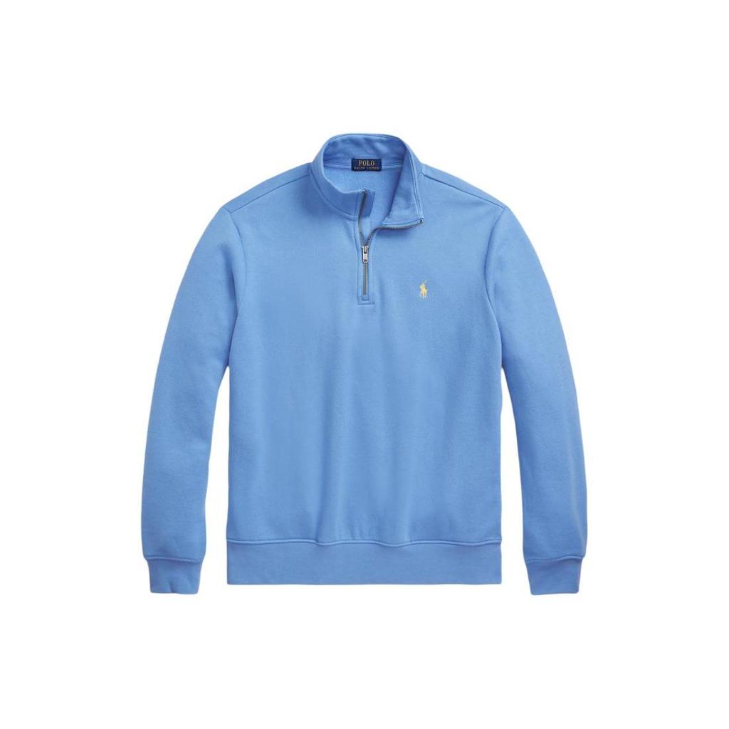 Polo Ralph Lauren Ss24 Solid Color Logo Embroidered Half-Zip Long Sleeve Sweatshirt Men sweatshirt Blue MNPOKNI16823475-400