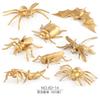 Simulation Poultry Animal Model Gold Edition Mini Chicken Duck Goose Dragonfly Lizard Insect Set Toy