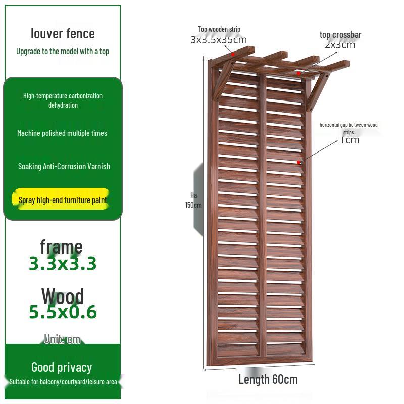Outdoor Privacy Screen: Louvered Wood Fence for Gardens and Courtyards