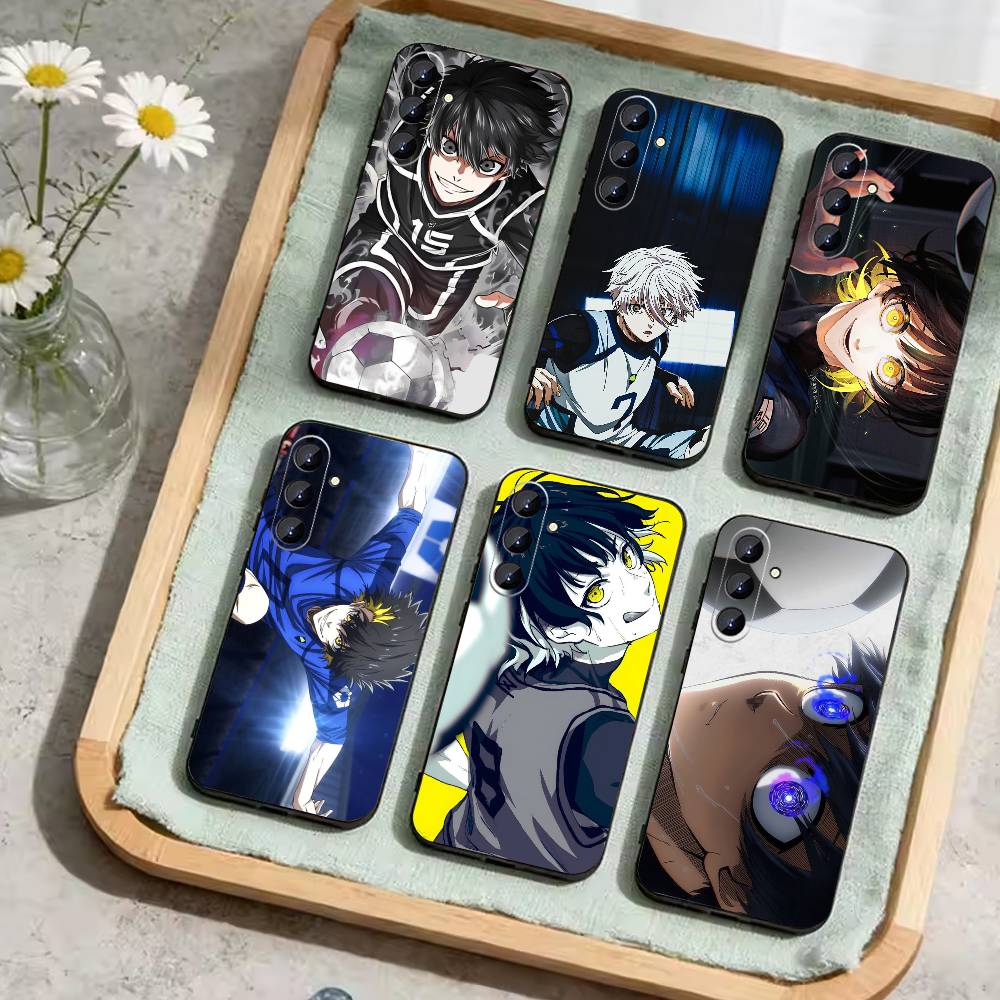 Anime Trent W-Blue L-Lock Phone Case For Samsung Galaxy A73,A72,A71,A70,A52,A51 Others Soft Black Cover