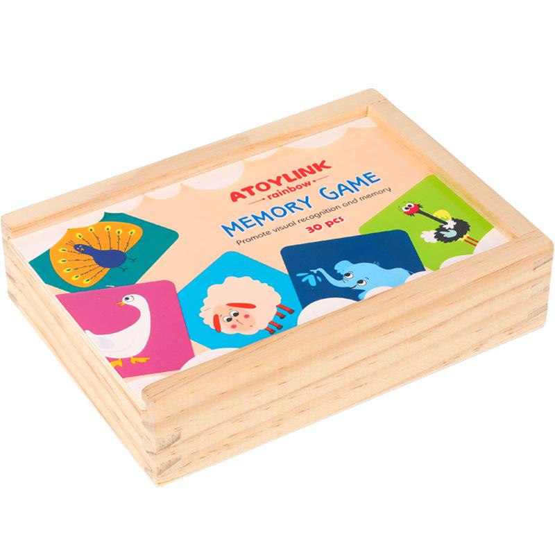 

Matching Memory Training Game Animal Wooden Toy for Toddle Kid Board Jigsaw Puzzle Sensory Funny Parent-child Interactive Toy