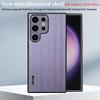 Suitable for Samsung S24ultra Mobile Phone Case S23plus Metal Brushed Back Plate Tup Anti Fall Sheath Light Luxury Style