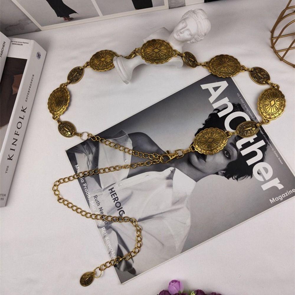 Silver Belt Waist Chain Carving Metal Body Chain Summer   Beach Accessories