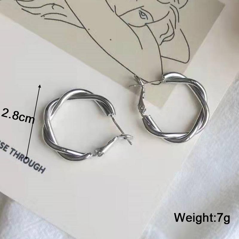 New Exaggerated Twist Metal Dangle Earrings for Women Gold Color Punk Fashion Female Hanging Earrings Boho Geometry Ear Zircon