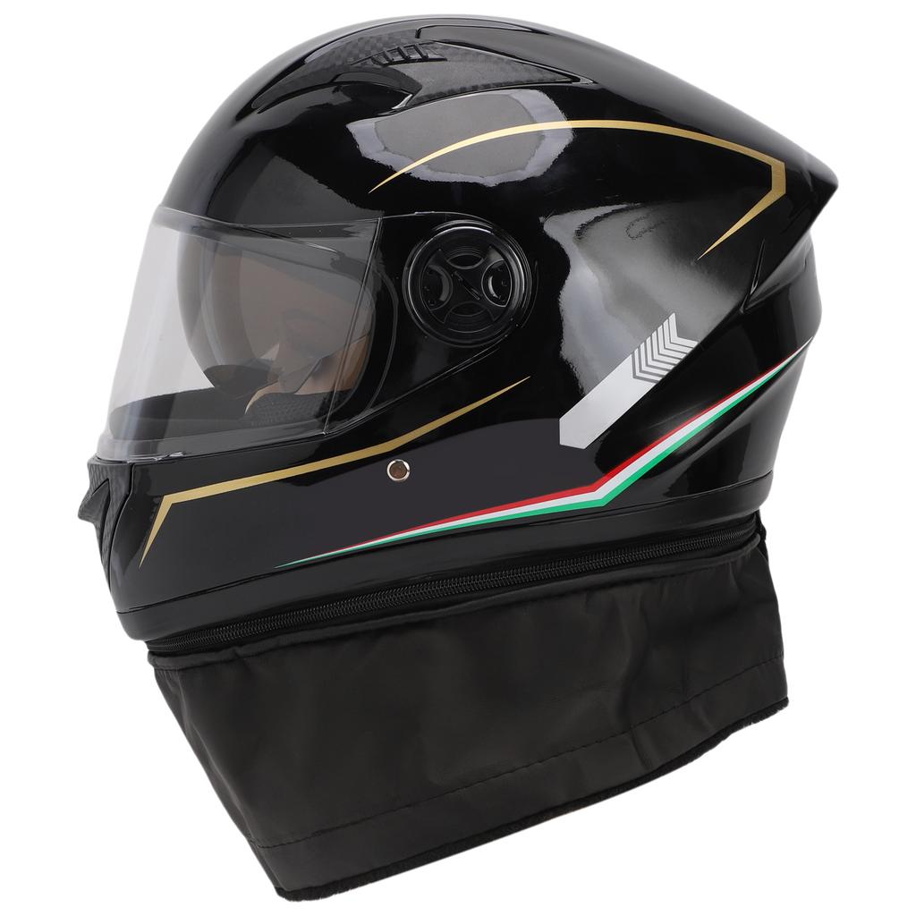 Full Face Helmet with Detachable Neck Warmer, Breathable and Comfortable Liner, Lightweight Bike Riding Helmet for Men