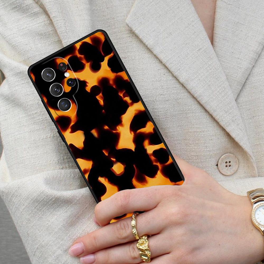 Tortoise Shell Pattern Marble Cell Phone Case for Samsung Galaxy S26 Ultra S25 S24 S23 S22 S21 S20 Note10 Cover