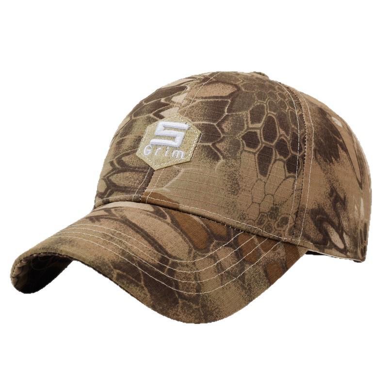 Men's Tactical Duckbill Cap - Snake Pattern Camouflage, Sun Protection, Outdoor Mountaineering Hat for Spring and Autumn.