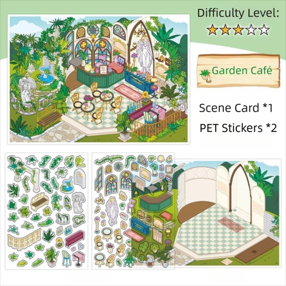 

Life Microcosm Miniature Scene Sticker Today s Business Series Cabin Scene Sticker Garden Coffee