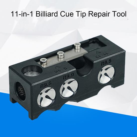 Pool Cue Tip Shaper Arcs Shaping Billiard Cue Head Repairer 11 in 1 Cue Tip Cue Repair Kit Billiard