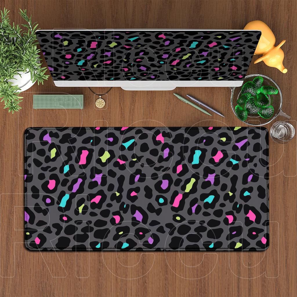 Fashion Leopard Print 120x60cm Oversized Keyboard Desk Pad Home Office Decoration Carpet Laptop Gaming Accessories Girl Mousepad